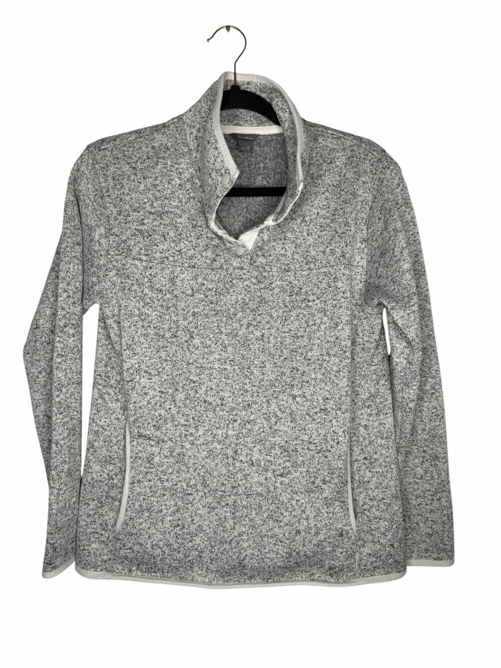 EDDIE BAUER / heather gray 1/4 snap fleece pullover jacket / M